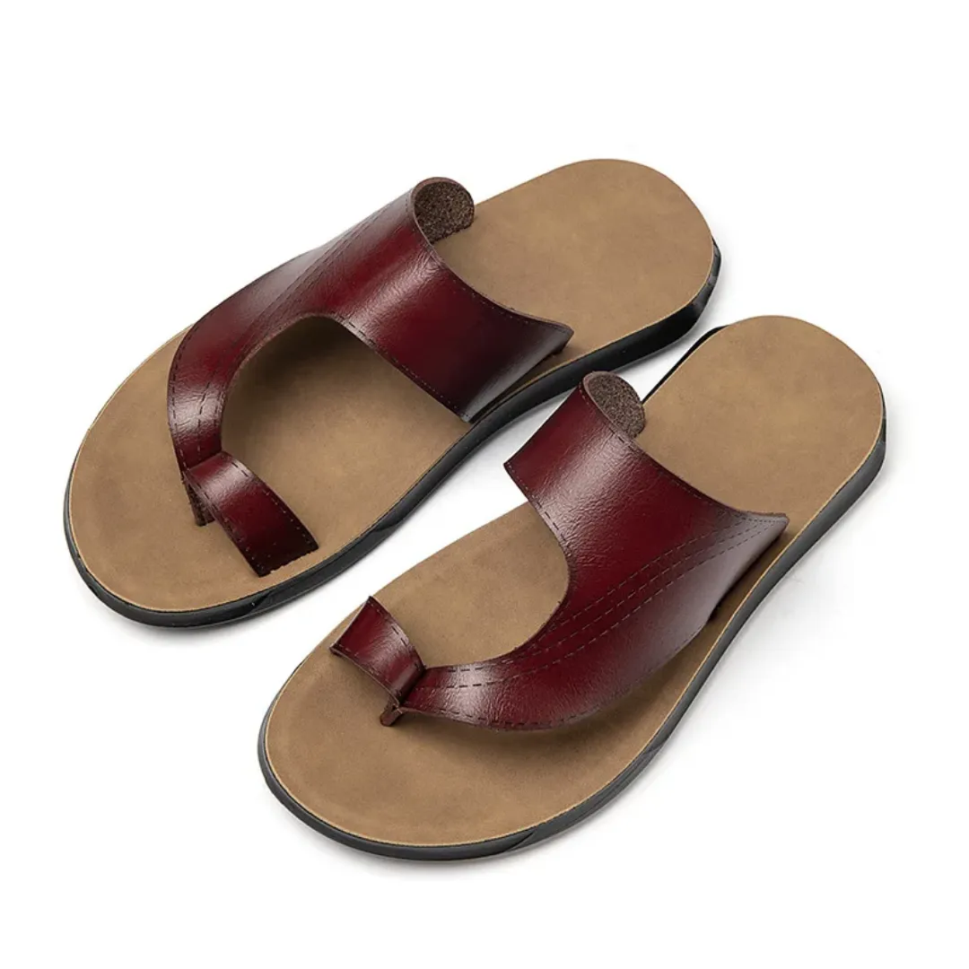 Sandales Homme Classiques – Modèle Traditionnel en Similicuir avec Boucle d’Orteil et Semelle Confort