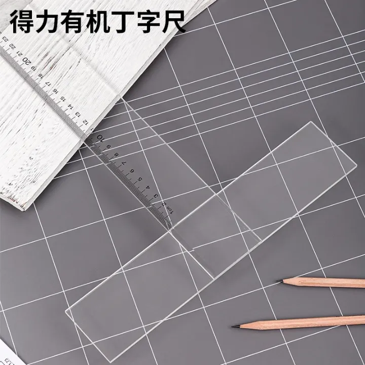 Règle T-Square Deli 8410 en plexiglas transparent – Outil de dessin technique pour architecture et géométrie