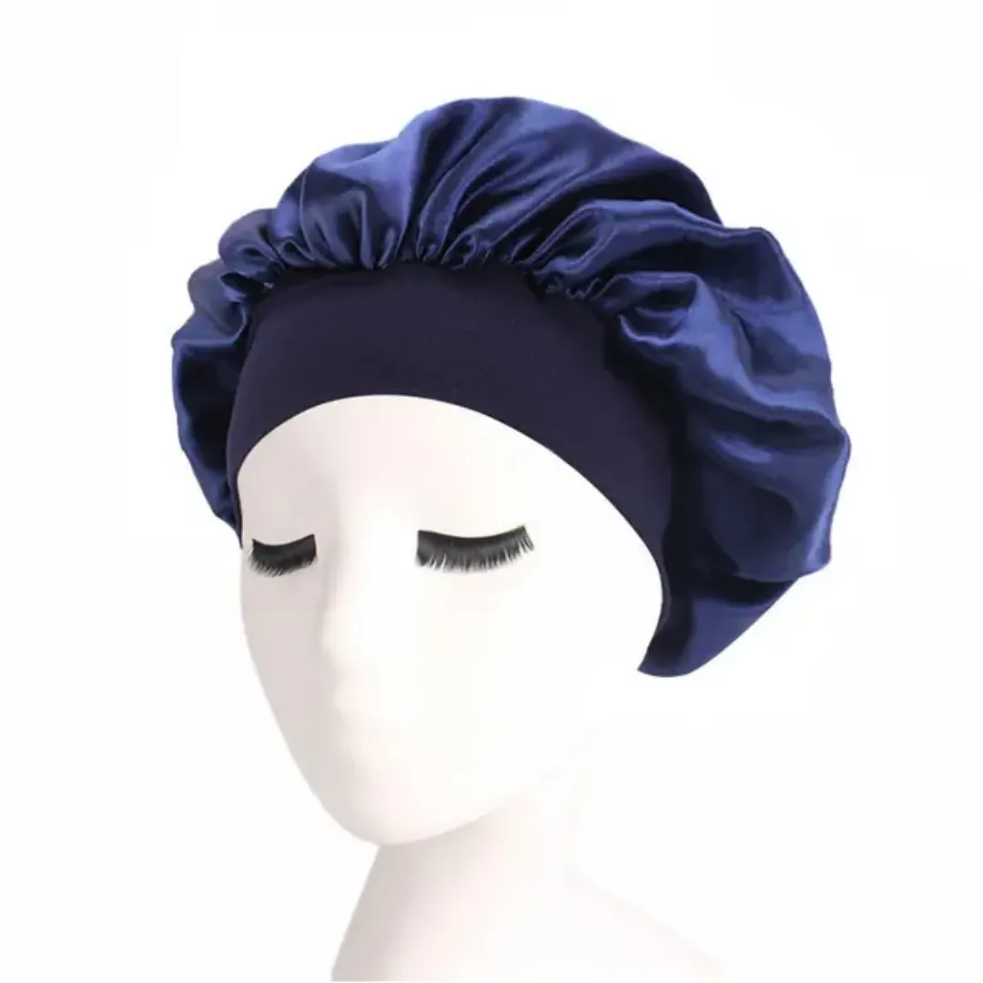 Bonnet de Nuit en Satin – Protection Cheveux, Large Bande Confortable, Multicolore