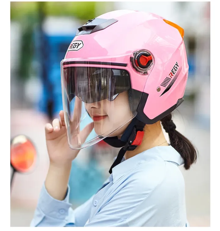 Casque Moto 3/4 Demi-visage Intelligent – Double Visière, Résistant aux chocs, ABS+EPS