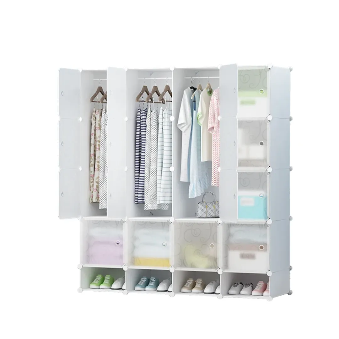Placard Modulaire en Plastique – Armoire de Rangement 12 Cases – Design Moderne Extensible – 146×37×163,5 cm
