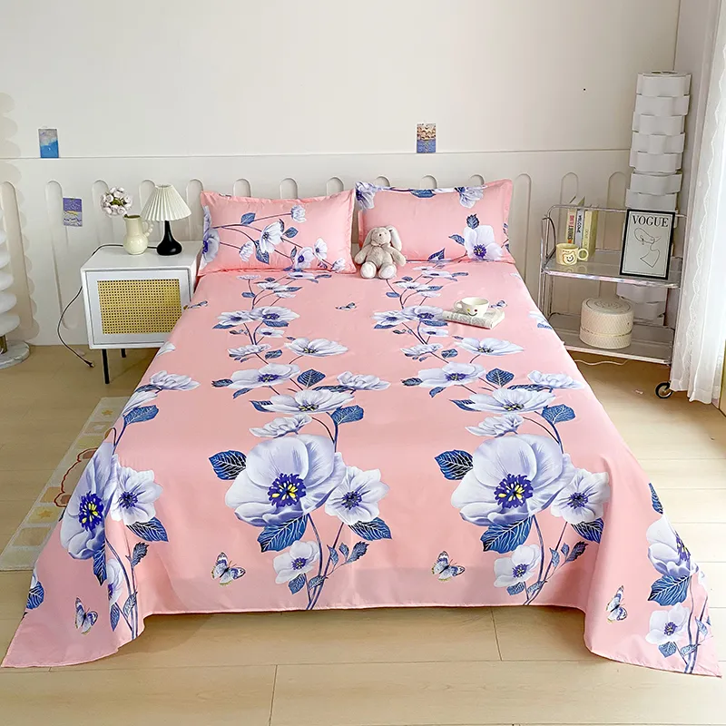 Parure de Lit 4 Pièces – 2 Draps + 2 Taies – Coton 100% 