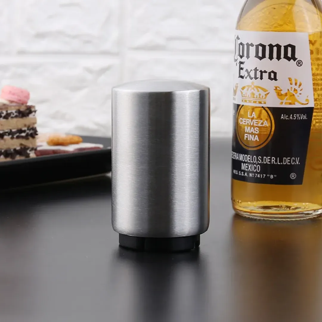 Ouvre-Bouteille Automatique à Pression – Acier Inoxydable – Design Élégant – Pour Bière & Boissons