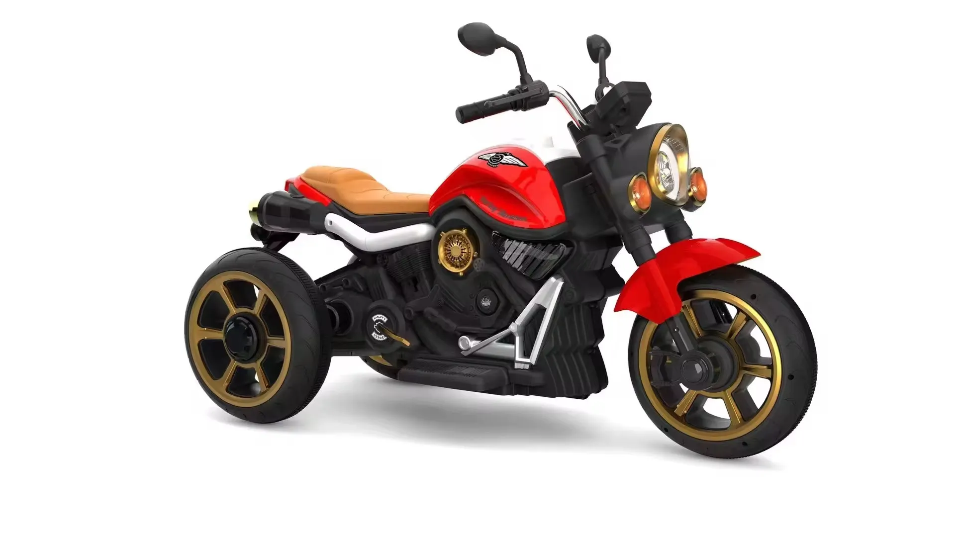 Moto Électrique Enfant Style Harley – Confort Premium avec Phare LED et Roues Stabilisatric