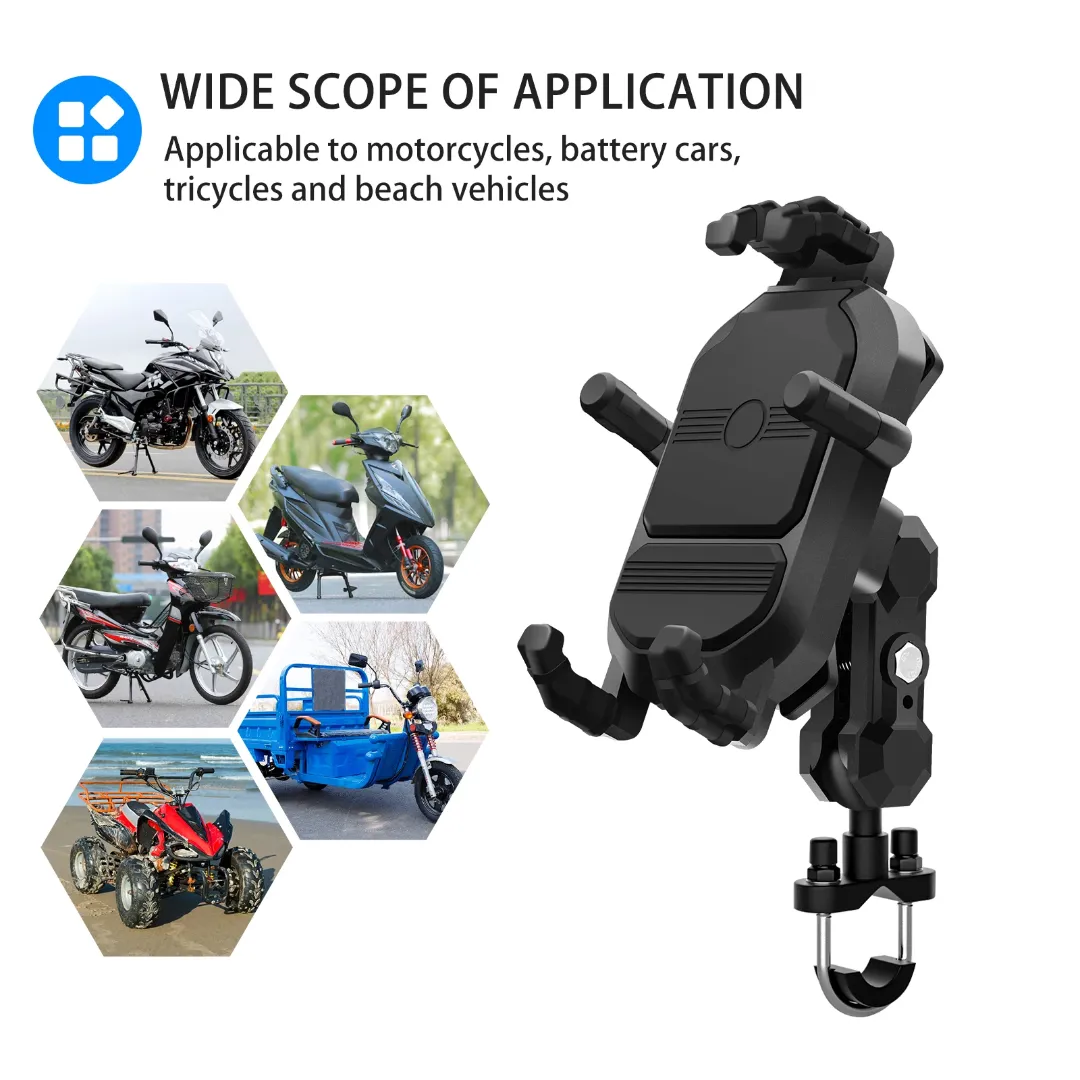 Support de Téléphone pour Vélo avec Casquette Anti-Pluie – Rotatif, Antidérapant, Réglable et Sécurisé