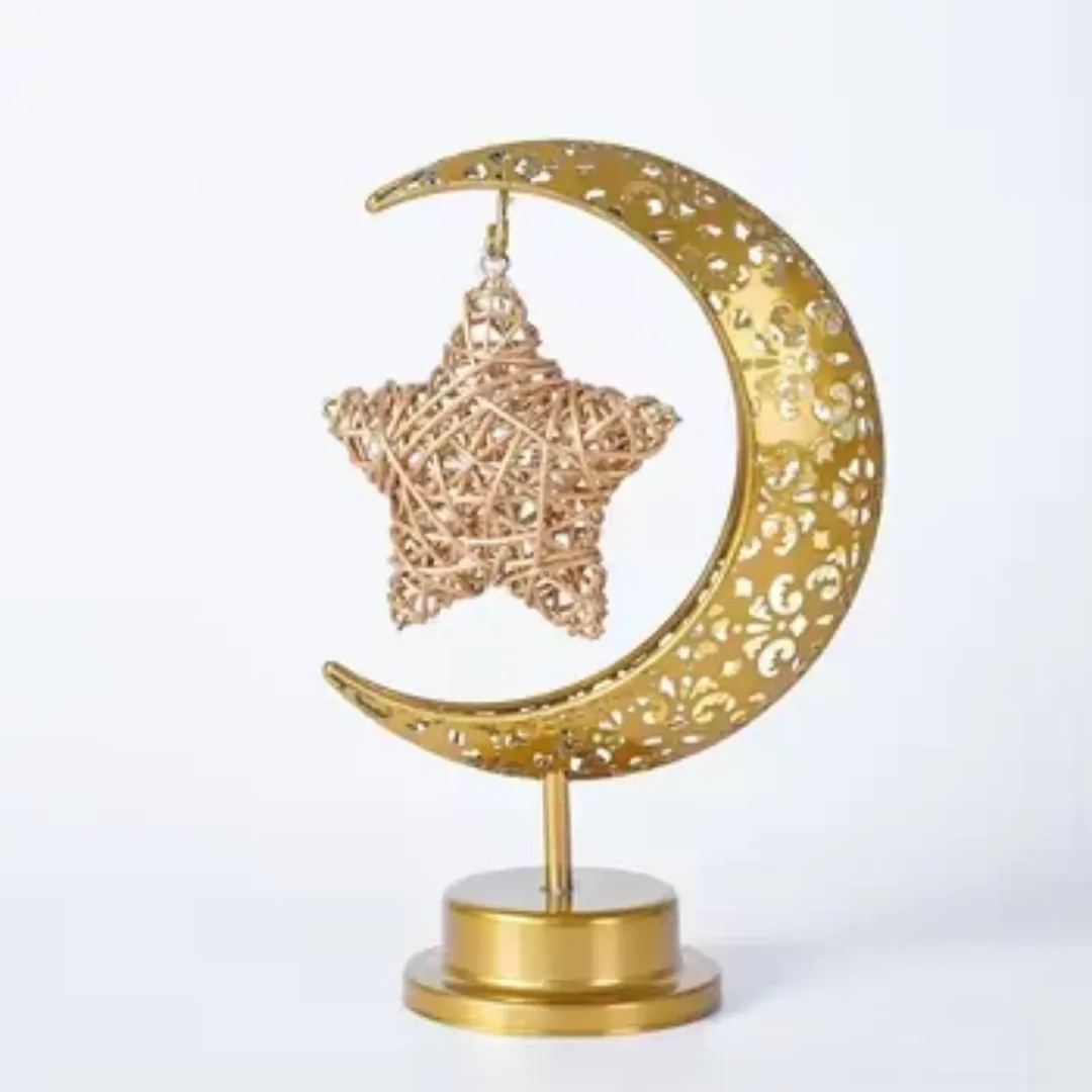 Lampe de Table Décorative Lune et Étoile – Ambiance Ramadan et Orientale