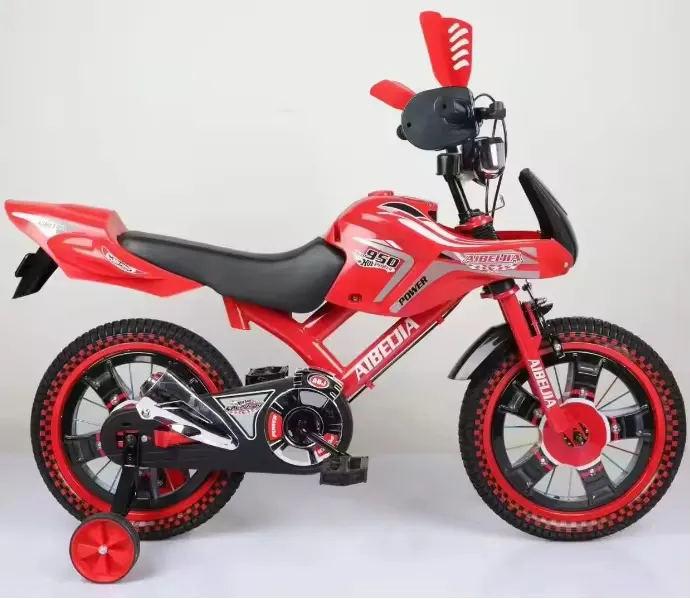 🚴 Vélo Moto Enfant 12/16 pouces avec Roulettes – Style Sport Racing – Modèle AIBEIBA