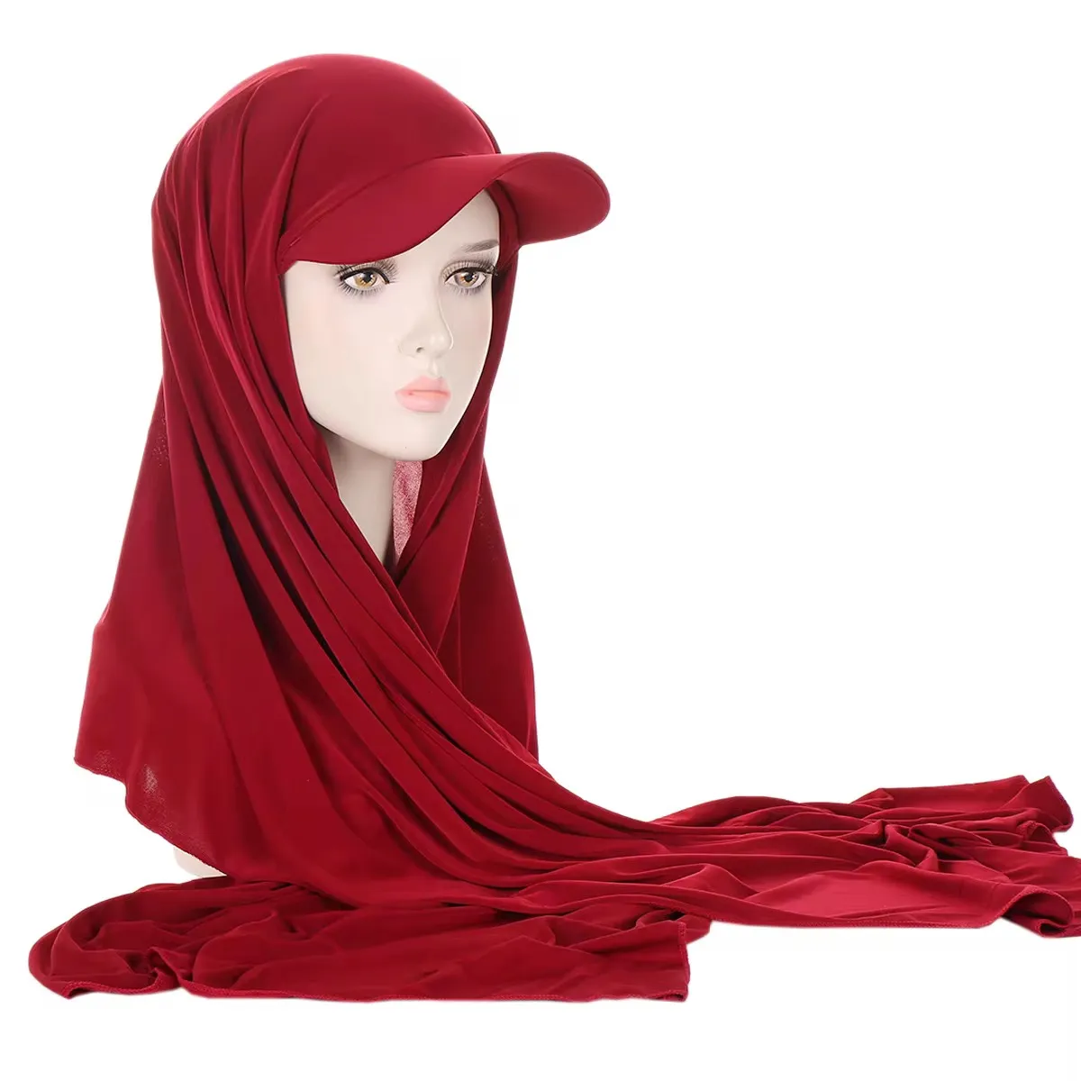 Hijab Sport Femme avec Casquette Intégrée – Écharpe Jersey Moderne et Respirante