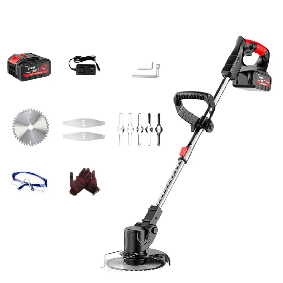 Tondeuse Électrique Sans Fil 21V – Manche Réglable, Batterie Lithium, Haute Puissance 1800W