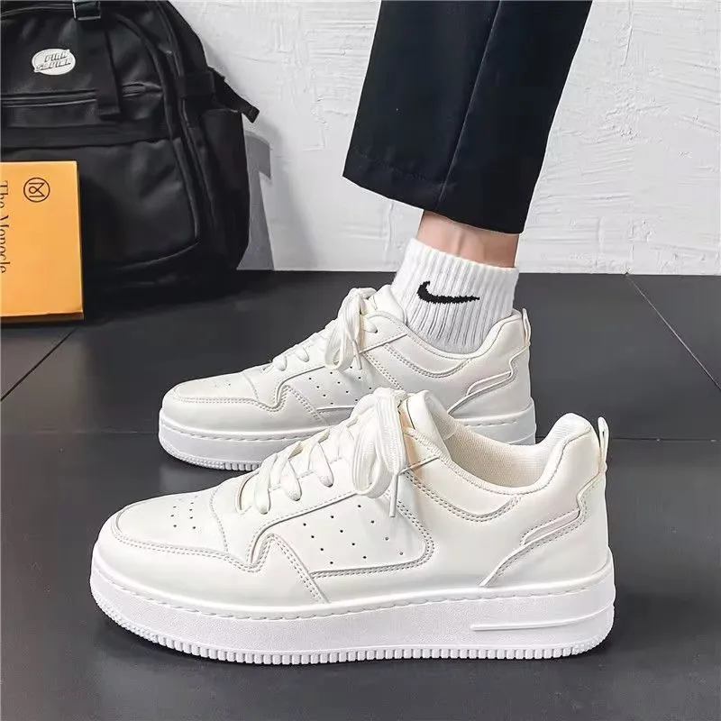 👟 Baskets Blanches Homme – Style Air Force Coréen Moderne