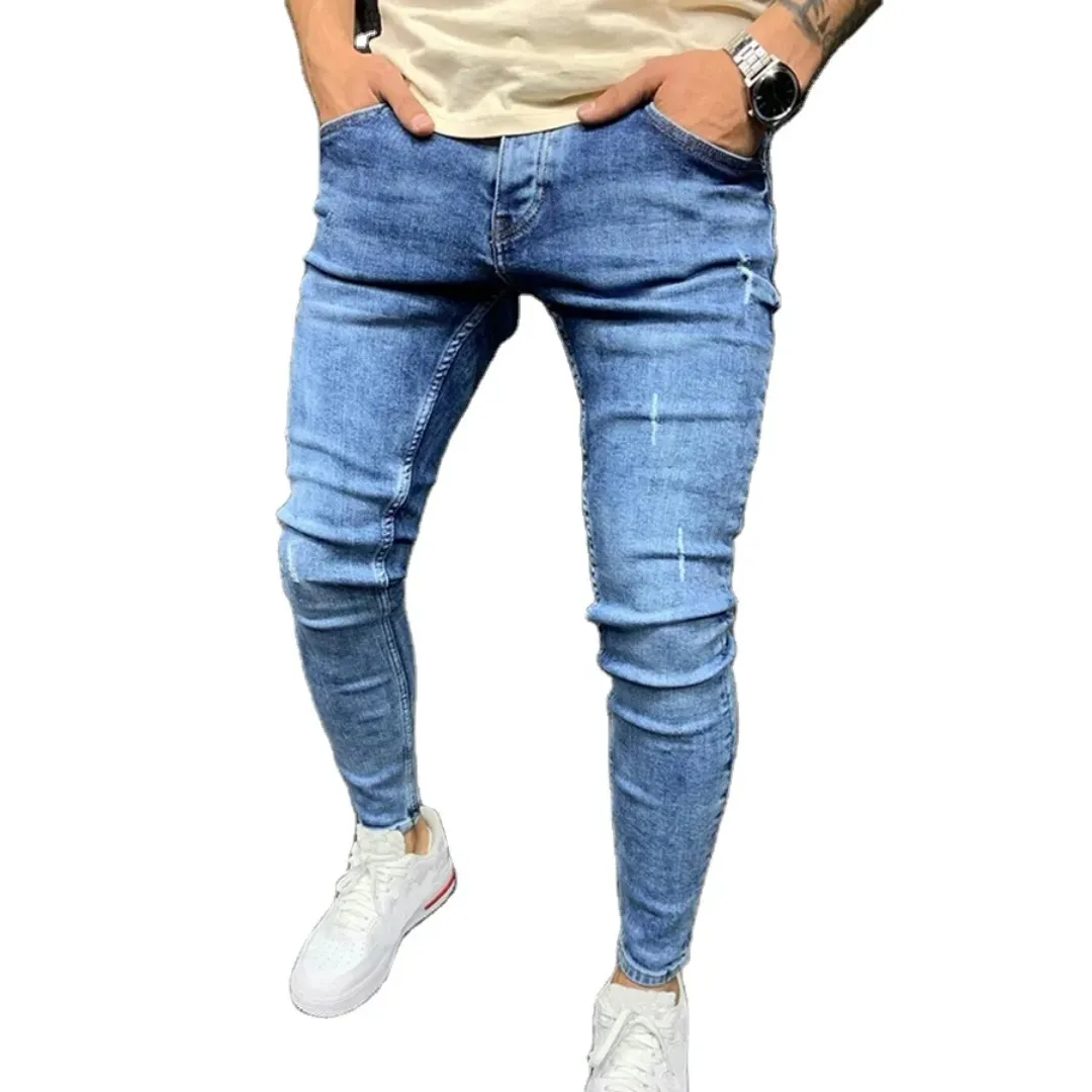 Jean Slim Fit Homme – Délavage Bleu Clair