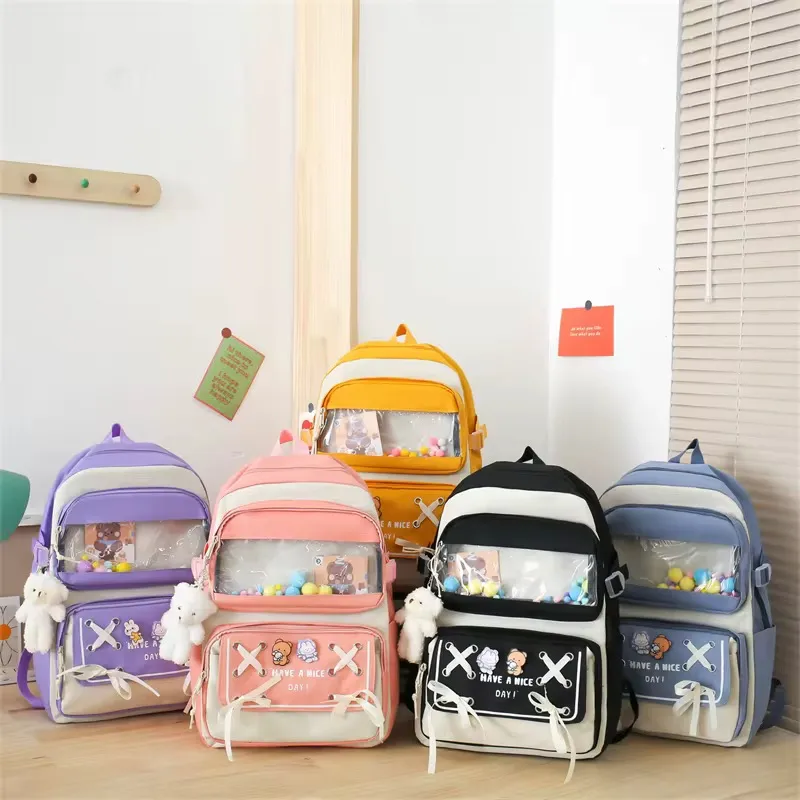 Ensemble de 5 Sacs Scolaires Fille – Sac à Dos, Sac à Main, Pochette Stylée et Trousse, Design Mignon et Pratique