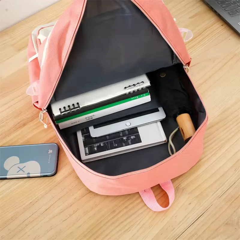 Ensemble de 5 Sacs Scolaires Fille – Sac à Dos, Sac à Main, Pochette Stylée et Trousse, Design Mignon et Pratique