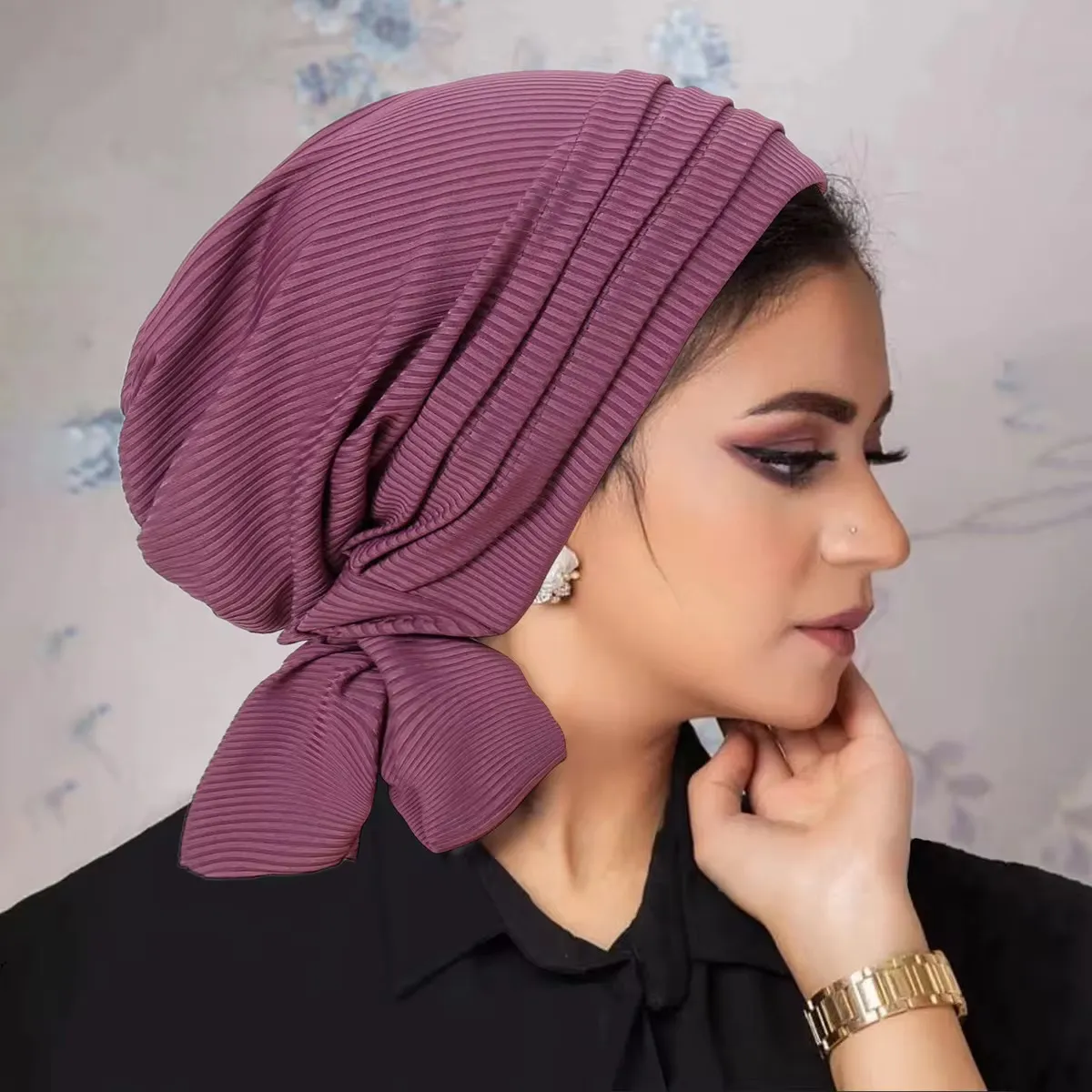Turban Femme Pré-Noué – Couvre-Chef Élégant, Confortable et Extensible, Idéal Perte de Cheveux ou Usage Quotidien
