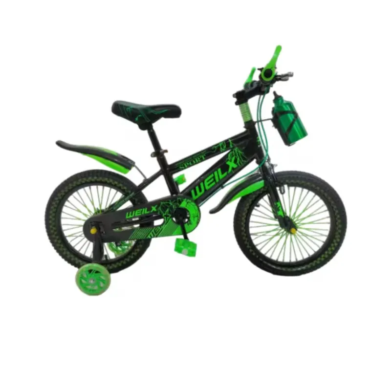 Vélo Enfant Sportif 16-20 Pouces – Cadre Acier Renforcé, Panier Avant, Roues Stabilisatrices – Modèle WEILX
