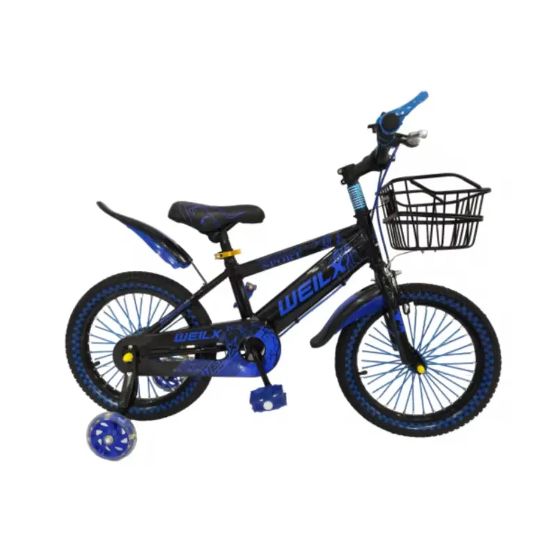 Vélo Enfant Sportif 16-20 Pouces – Cadre Acier Renforcé, Panier Avant, Roues Stabilisatrices – Modèle WEILX