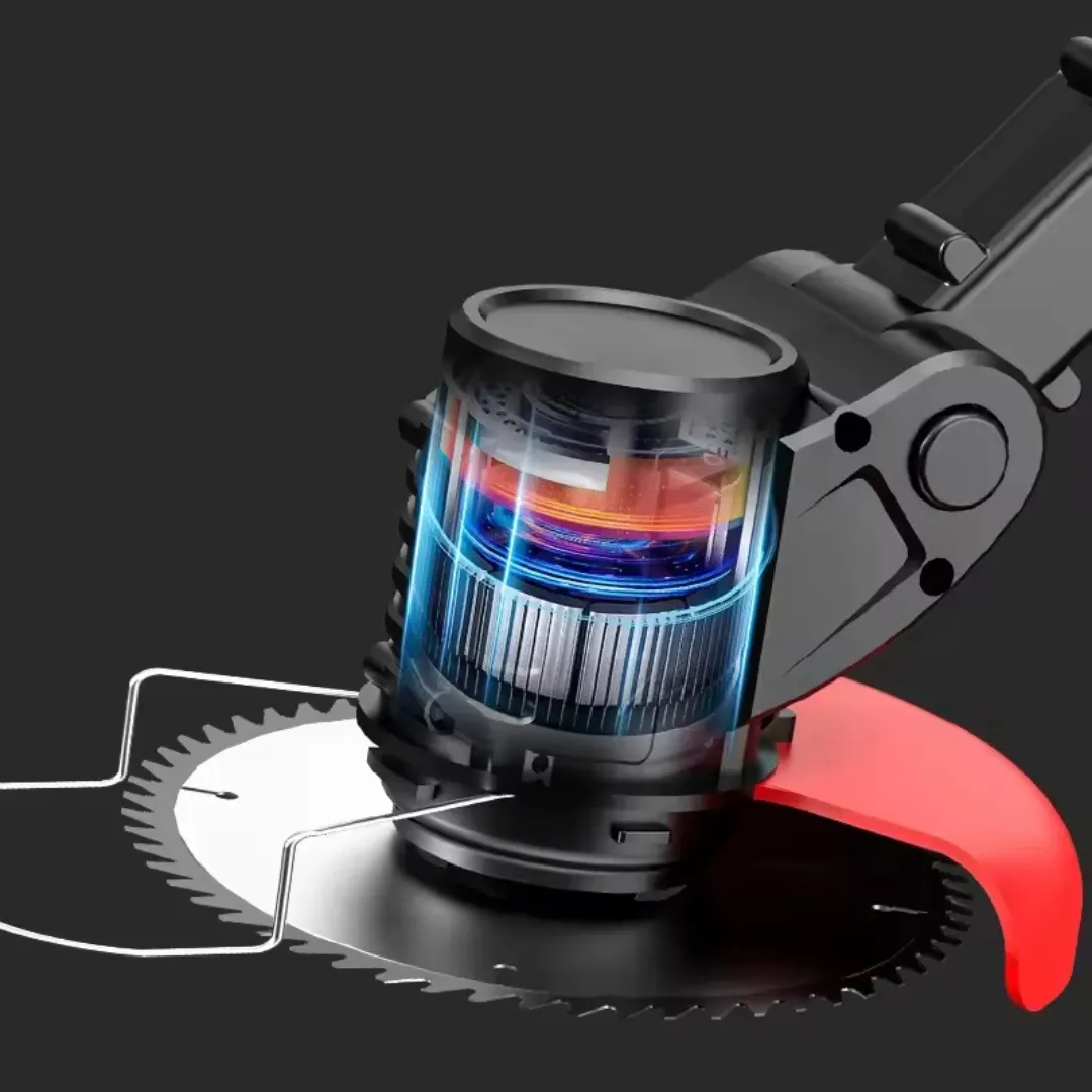 Tondeuse Électrique 21V Sans Fil – 1200W Portable avec Batterie Lithium, Poignée Réglable et Lames Multiples