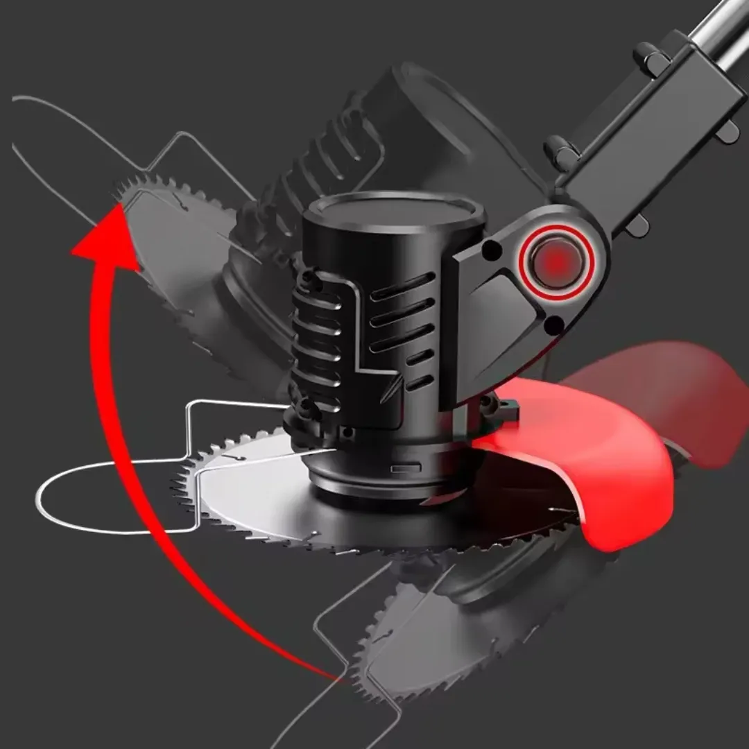 Tondeuse Électrique 21V Sans Fil – 1200W Portable avec Batterie Lithium, Poignée Réglable et Lames Multiples