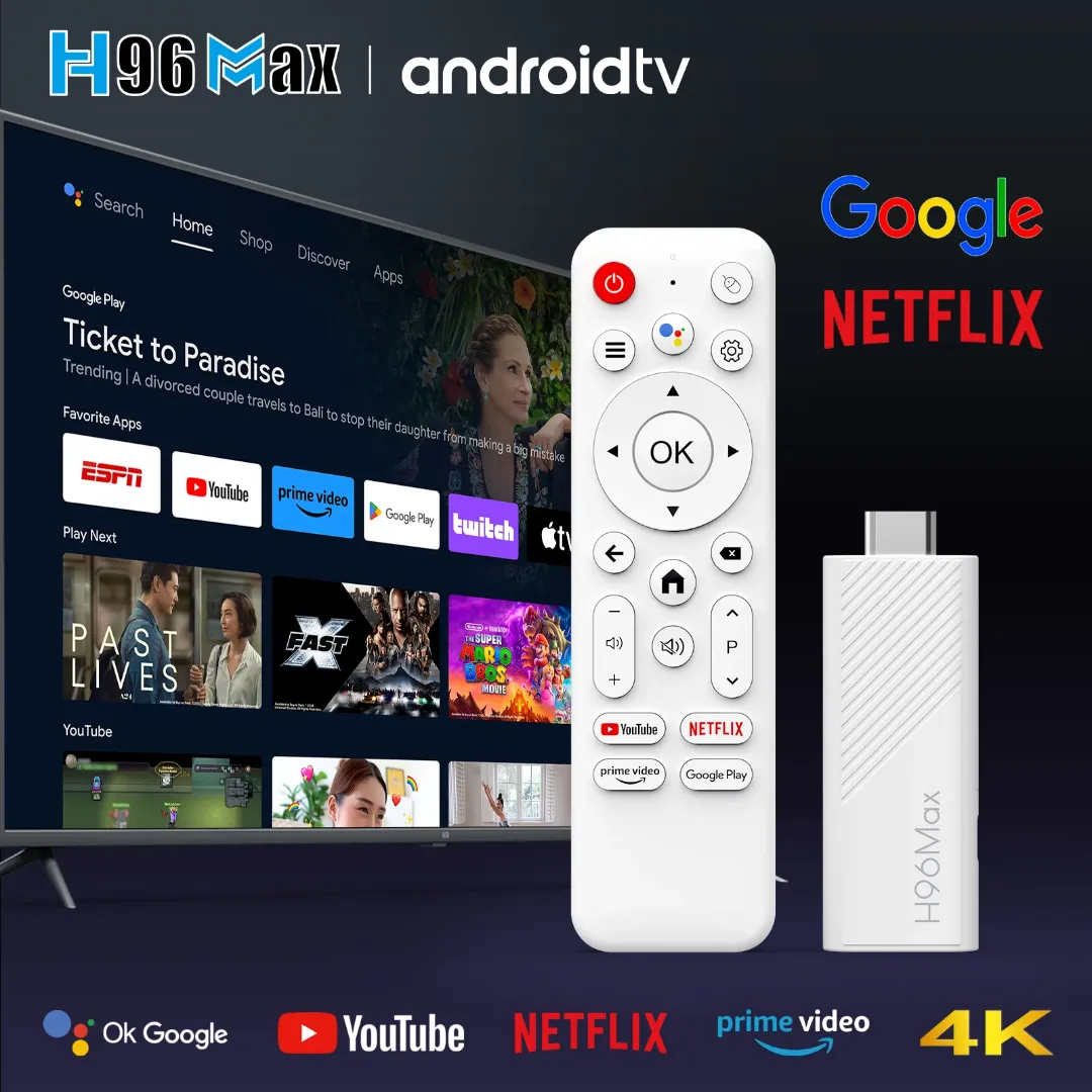H96 Max H313 TV Stick – Android 14.0 avec WiFi6 & Commande Vocale