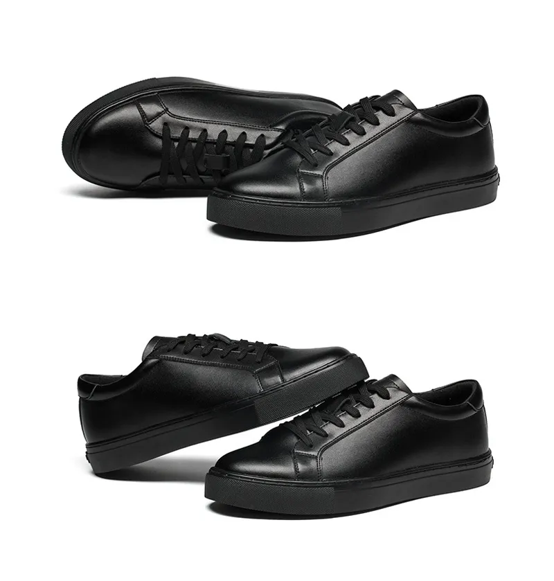 Baskets Homme Classiques – Look Minimaliste en Cuir PU, Noires ou Blanches