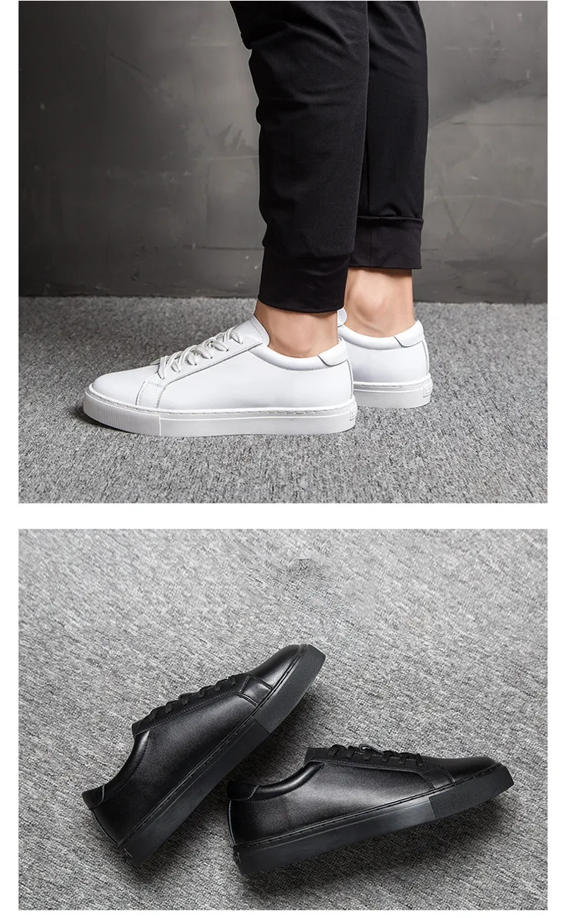 Baskets Homme Classiques – Look Minimaliste en Cuir PU, Noires ou Blanches