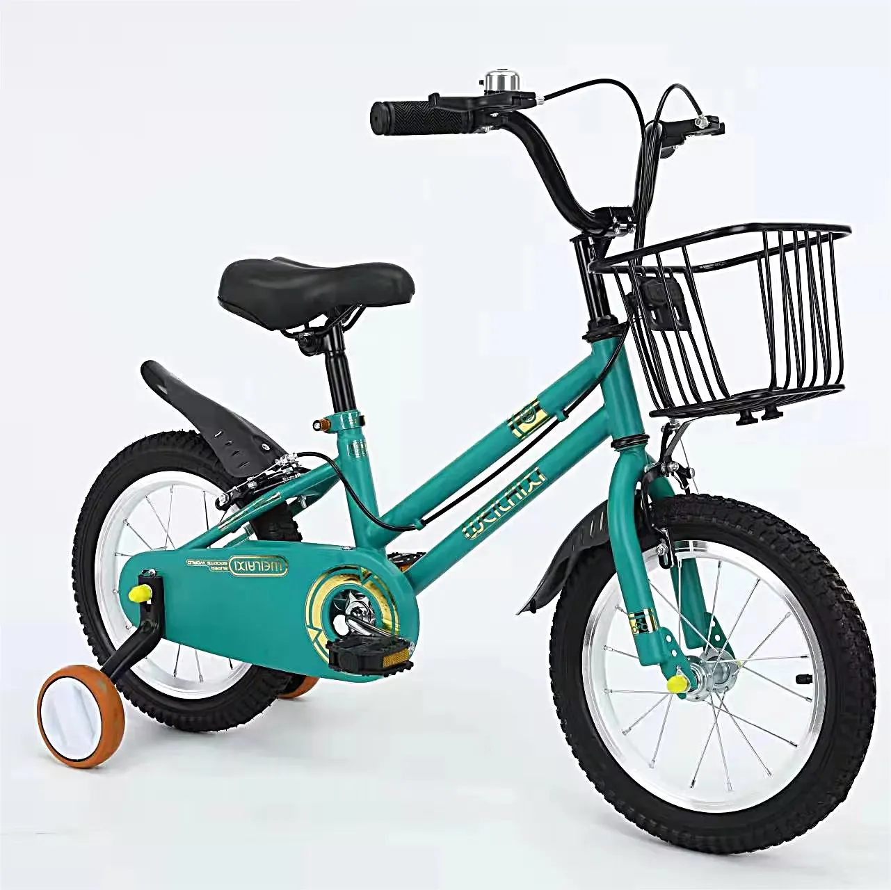 Vélo Enfant 12 Pouces – WEILAIXX avec Roues Stabilisatrices et Panier Avant, Cadre Acier Robuste, 3 à 8 Ans