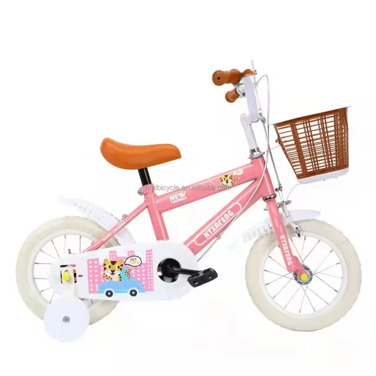 vélo fille, vélo rose enfant, vélo avec roulettes, vélo enfant 14 pouces, vélo panier avant, vélo motif fleur, vélo apprentissage, vélo mignon fille