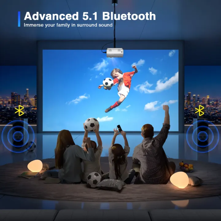 Mini Vidéoprojecteur Wi-Fi & Bluetooth – Full HD 1080p, Compatible Smartphone, HDMI/USB, avec Télécommande