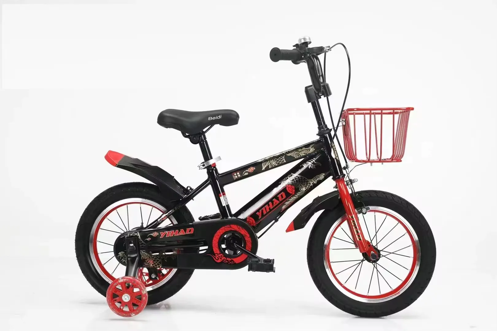 Vélo Enfant Unisexe YIHAD – 12 à 20 Pouces avec Panier Avant et Roues Stabilisatrices