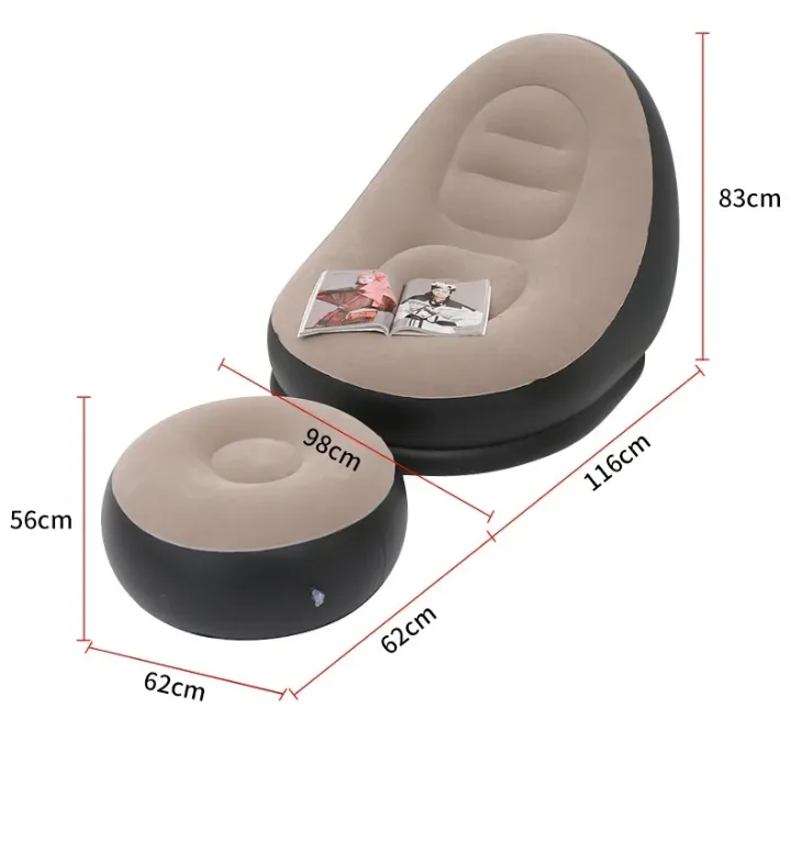 Fauteuil Gonflable avec Repose-Pieds – Design Ergonomique & Multicolore