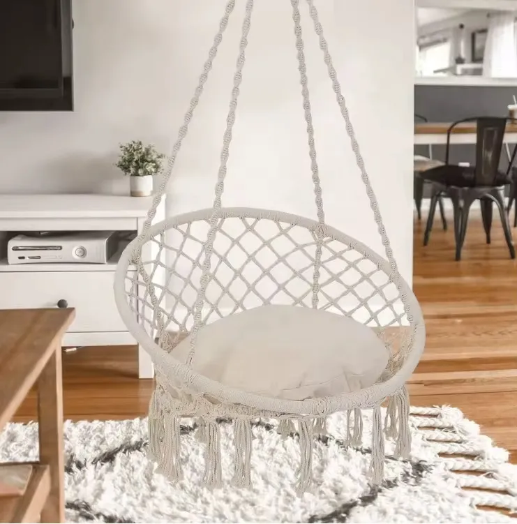Balançoire Suspendue en Macramé - Style Œuf