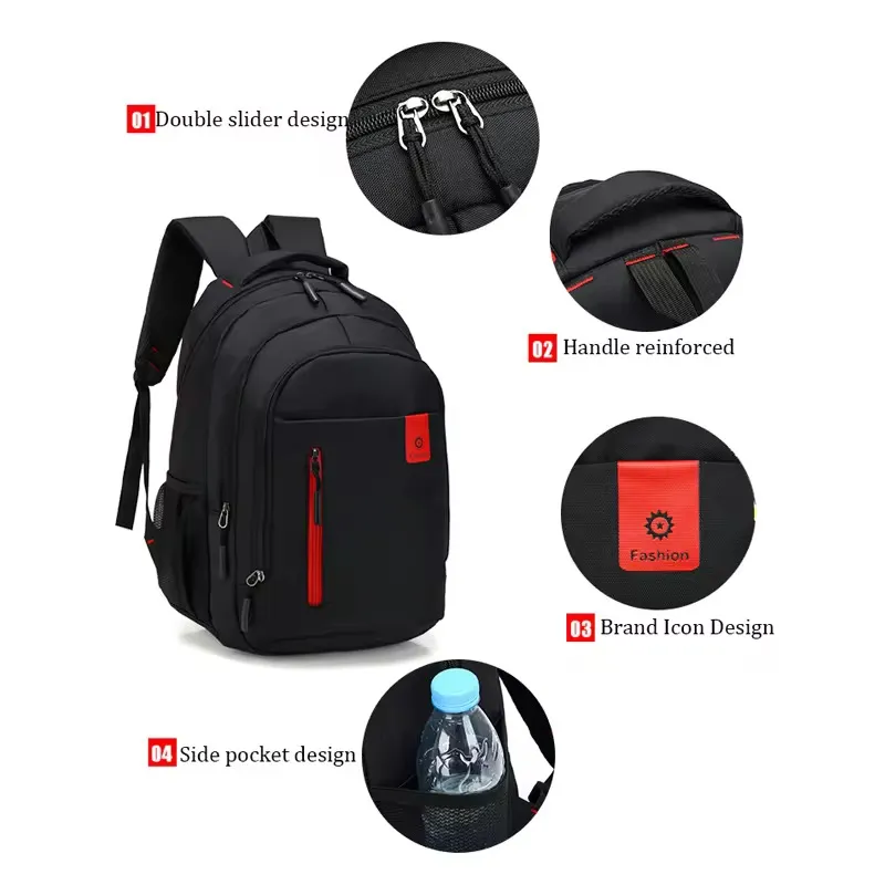 Sac à Dos Grande Capacité – Étanche, Léger, Multipoche, avec Fermeture Éclair Colorée