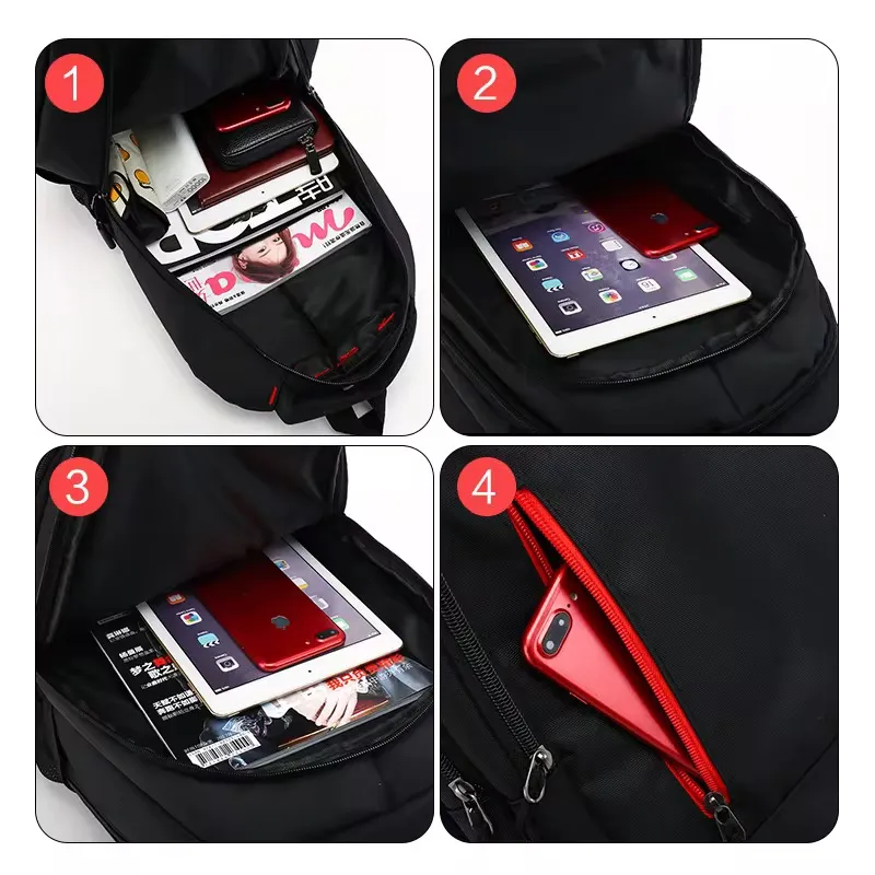 Sac à Dos Grande Capacité – Étanche, Léger, Multipoche, avec Fermeture Éclair Colorée