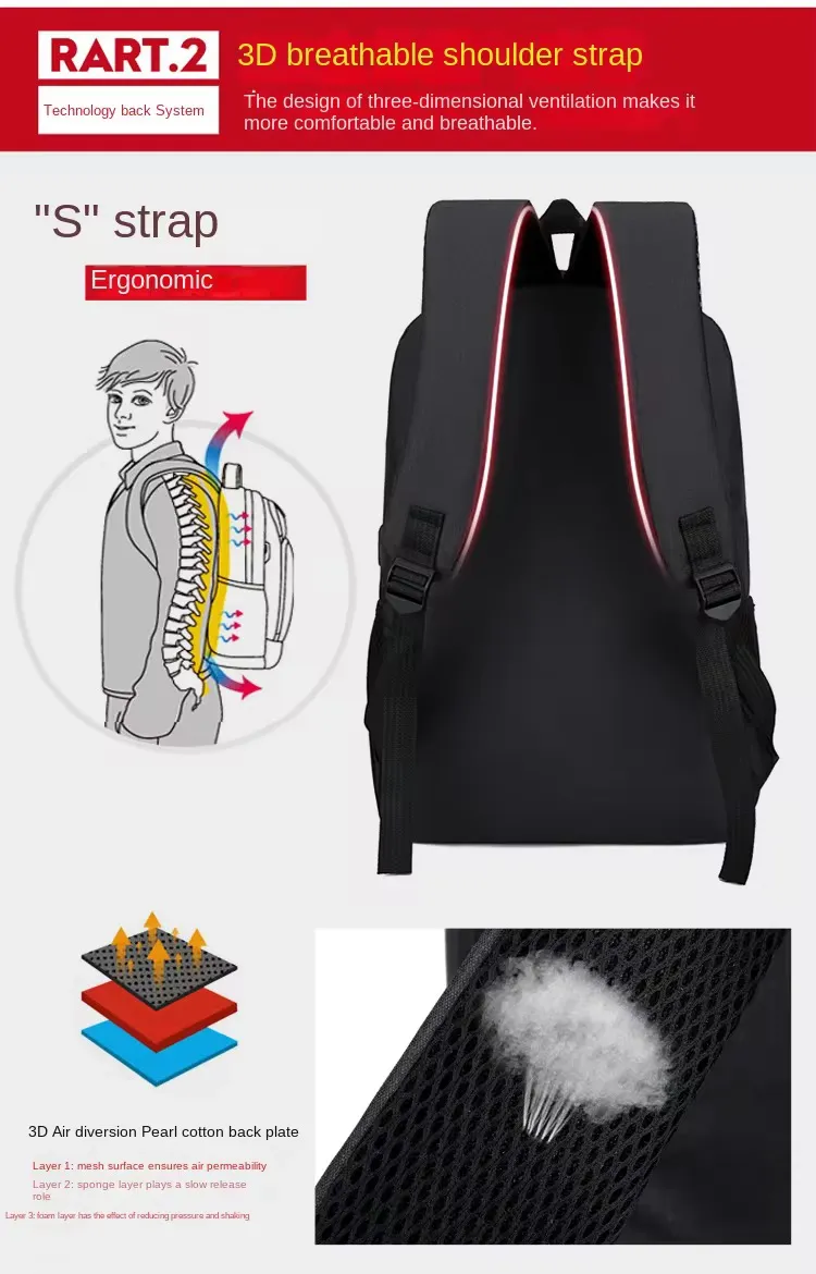 Sac à Dos Scolaire 3-en-1 “Joy Start” – Imperméable, Léger, avec Sac Bandoulière et Trousse Assortie