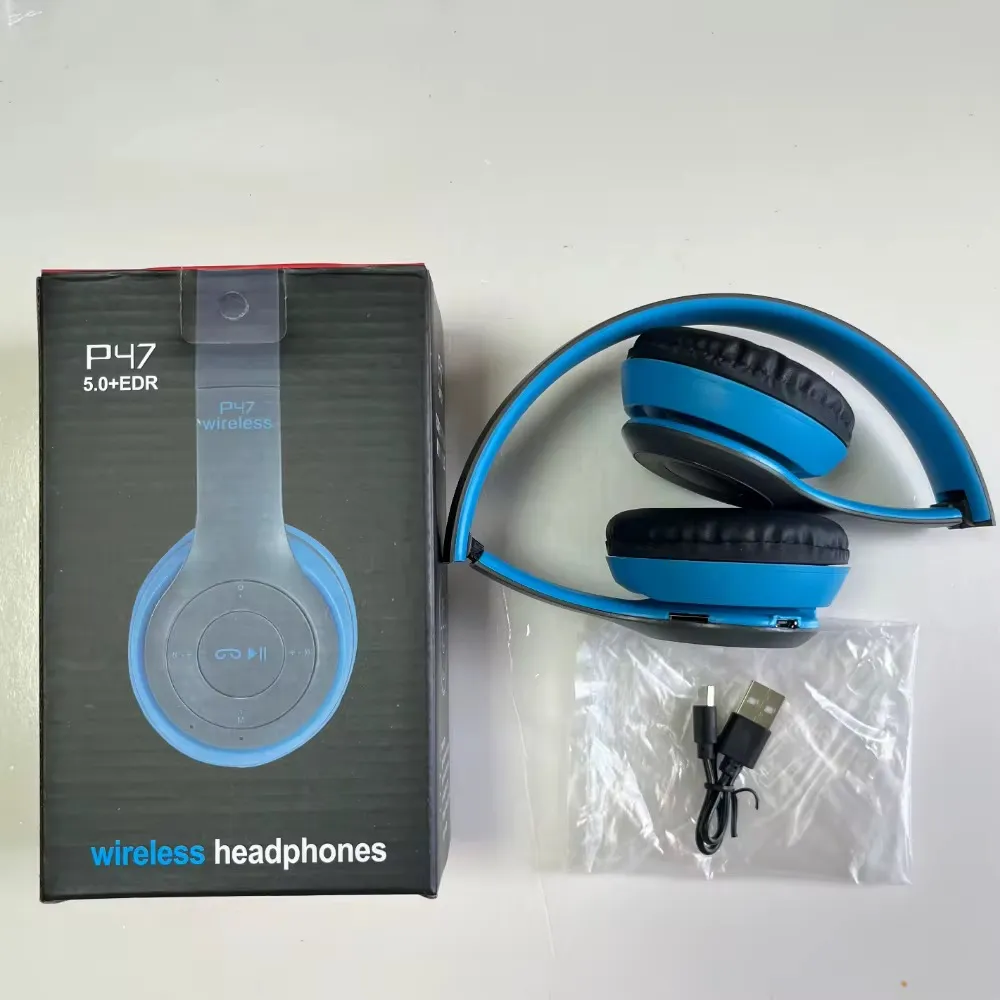 🎧 Casque Audio Bluetooth P47 – Sans Fil, Stéréo, Pliable, Léger et Polyvalent