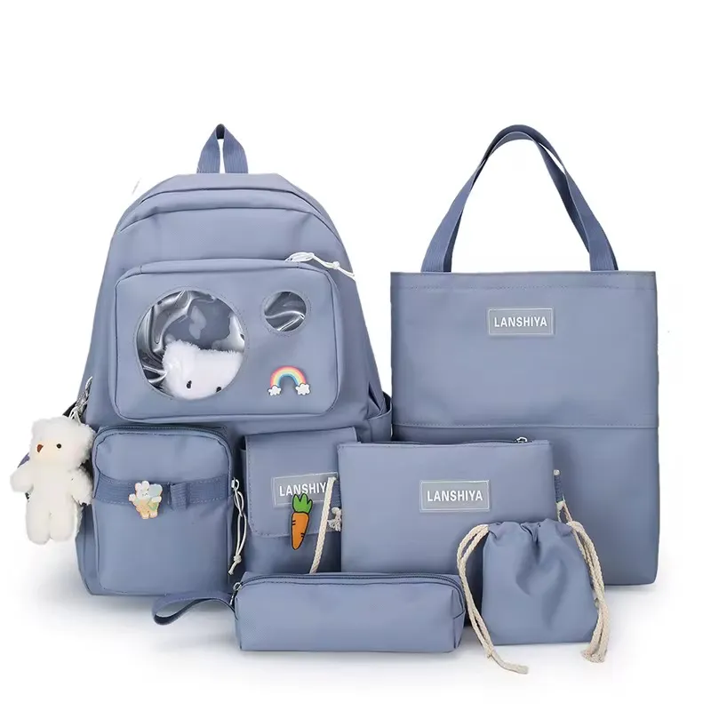 🎒 Set de Sacs “Lanshiya” 6-en-1 – Style Kawaii et Pratique