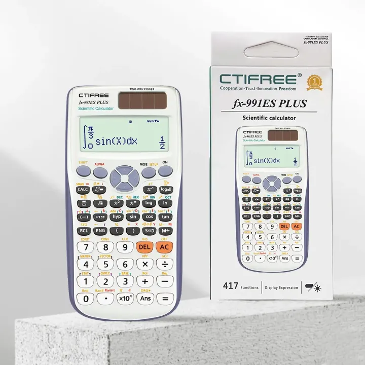Calculatrice Scientifique CTIFREE fx-991ES PLUS – 417 Fonctions, Affichage 4 Lignes, Design Pliable