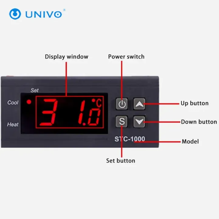 Contrôleur de température numérique STC-1000 – Thermostat avec sonde NTC