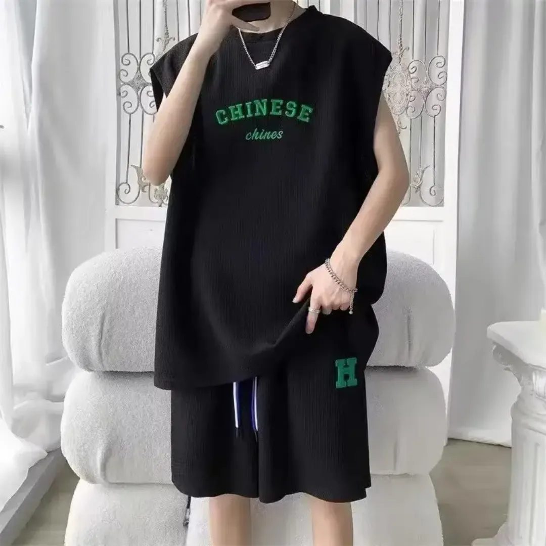 Ensemble décontracté sans manches blanc "Chinese H"