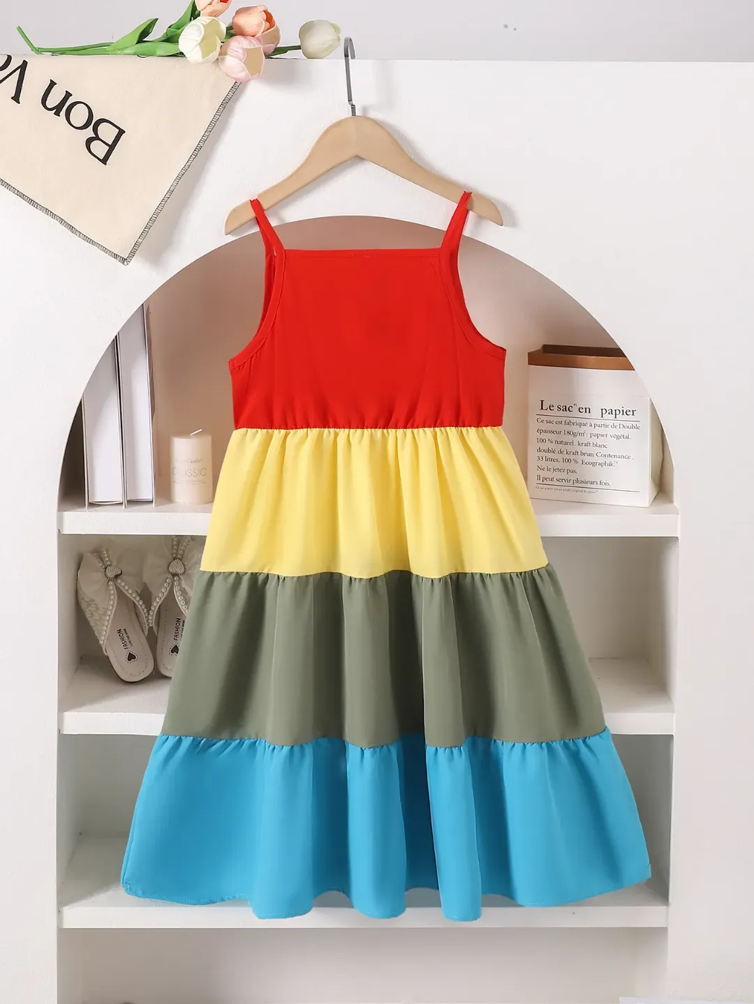 Robe Fille Été Multicolore à Bretelles – Style Bohème