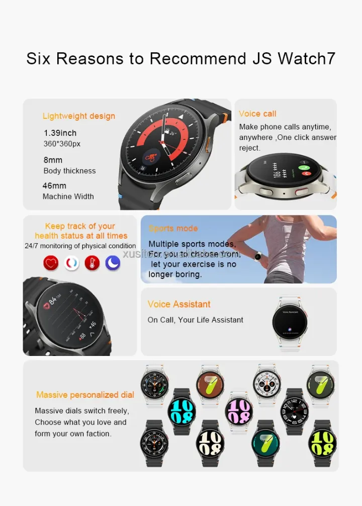 Montre Connectée Sport 1.39" HD – Appels Bluetooth, NFC, Cardiofréquencemètre, Contrôle Musique, Unisexe