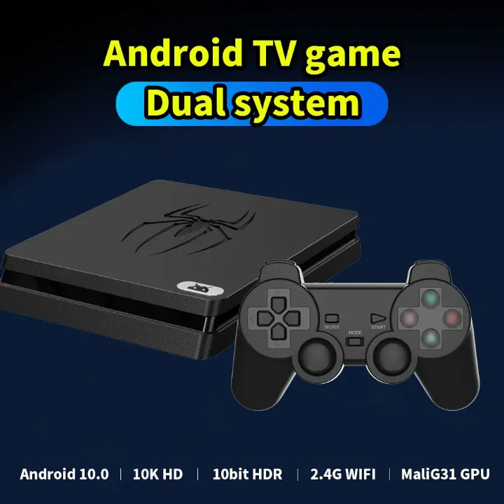 Topleo M4 Android TV Box Double Système – Console Rétro & Lecteur Multimédia avec Manettes Sans Fil