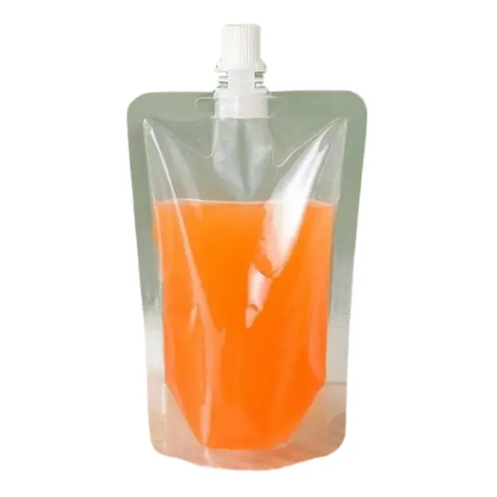 Lot de 100 Pochettes Transparentes 100 ml avec Bec Verseur et Poignée – Idéales pour Boissons et Eau Potable