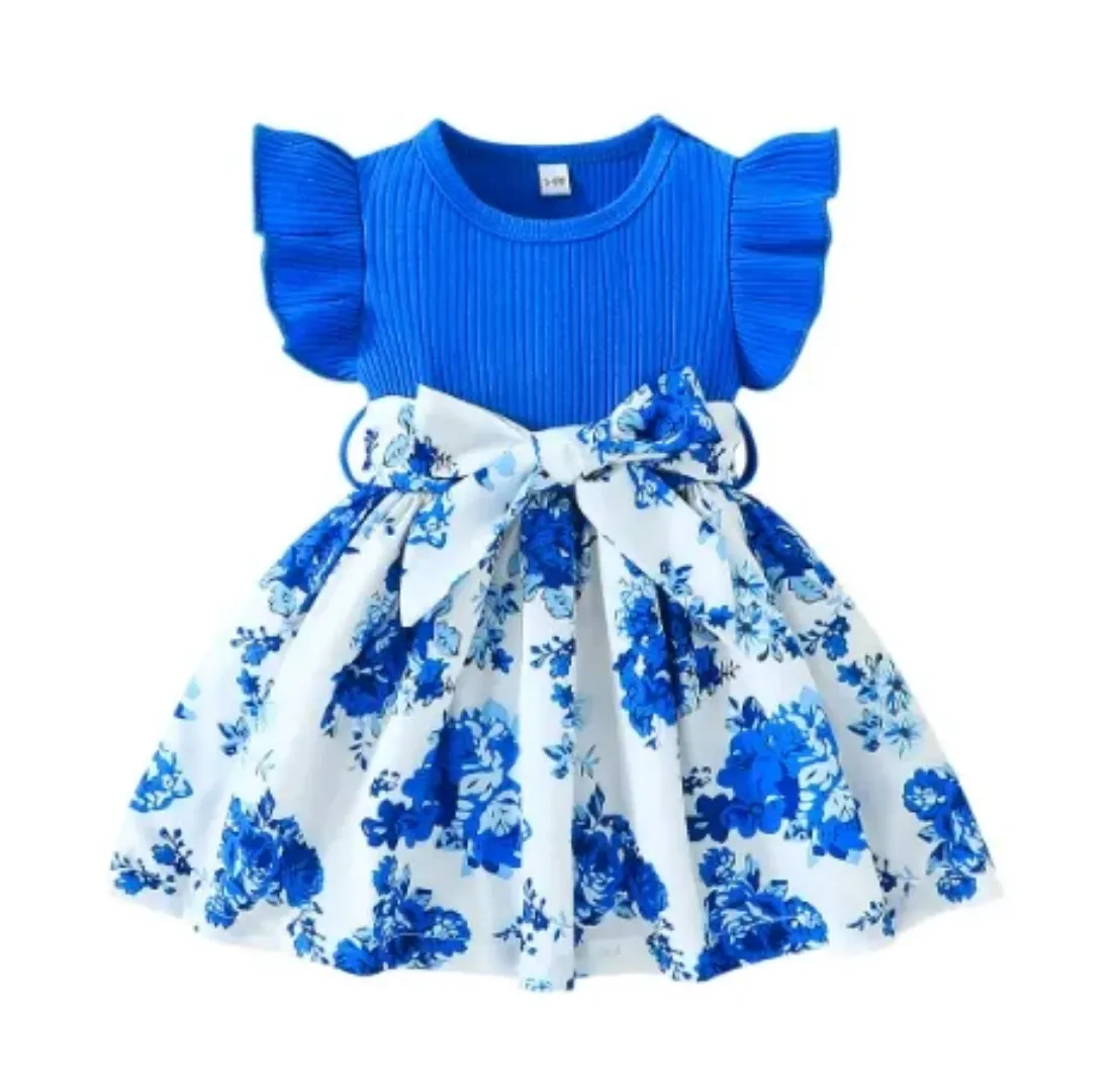 Enfants Filles Jupe Fleur à Manches Courtes Pour Anniversaire Fête De Mariage Bébé Robes