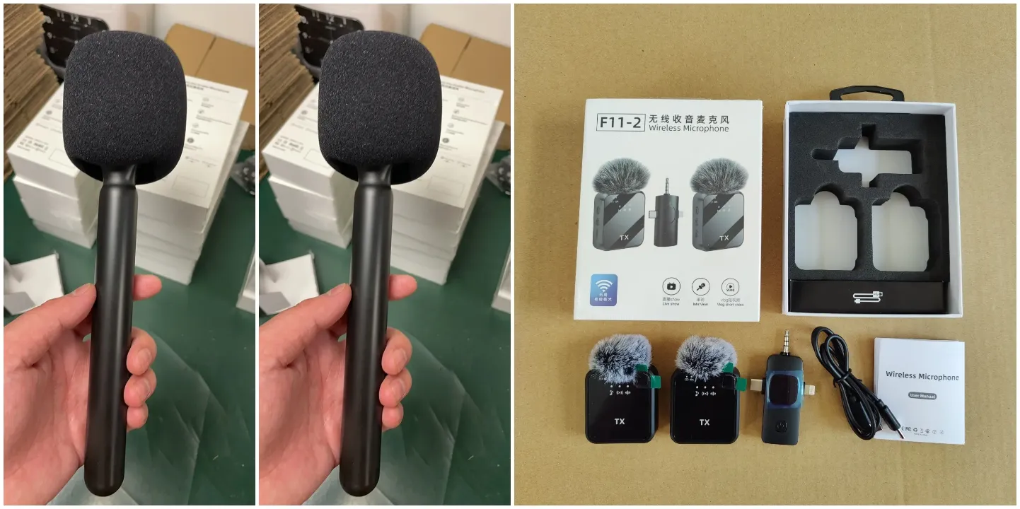 Microphone sans fil 3 en 1 pour interviews, studio, karaoké et enregistrement extérieur