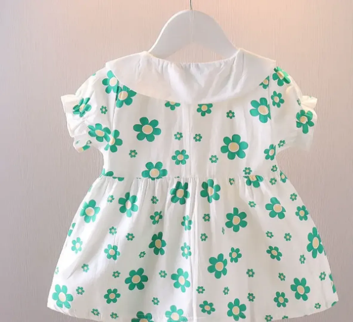 Nouvel Été Floral Bébé Fille Robe Mode Coton Crochet Spaghetti Sangle