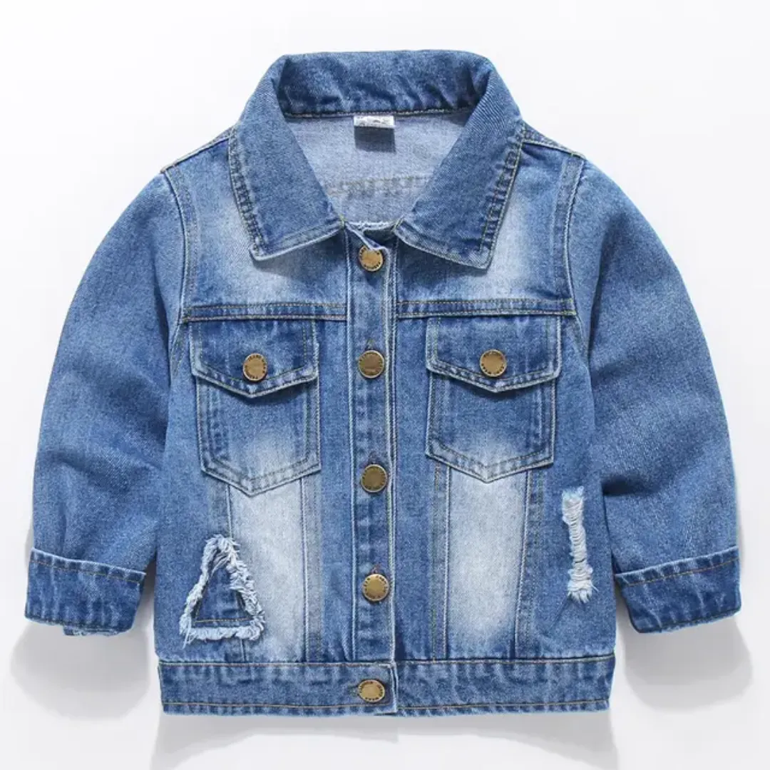 Veste en denim déchiré pour garçons, vêtements pour enfants, à la mode, nouvelle collection printemps 2021