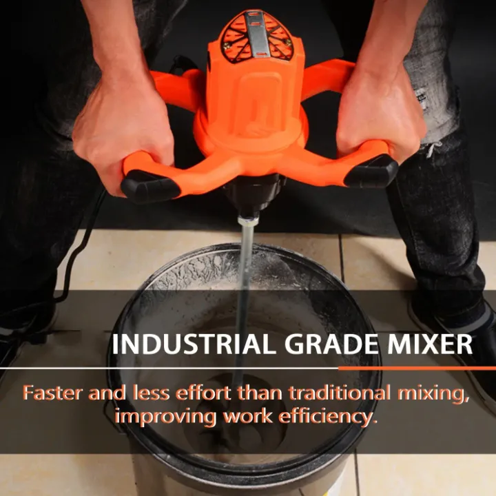 Bétonnière électrique industrielle 18V, 6 vitesses, mastic réglable, pour poudre et peinture