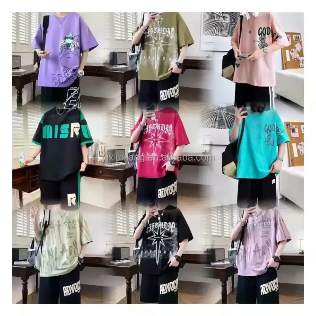 Ensemble court décontracté d'été pour hommes - Survêtement 2 pièces T-shirt et short