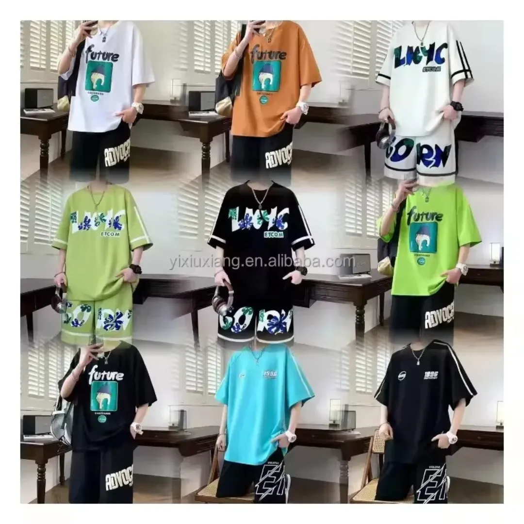 Ensemble court décontracté d'été pour hommes - Survêtement 2 pièces T-shirt et short